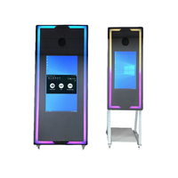 Espejo Mágico Portátil de 65 Pulgadas con Anillo de Luz y Cámara para Fotomatón Automático, Ideal para Bodas y Fiestas, Pantalla LCD, Impresión Instantánea, Control Remoto