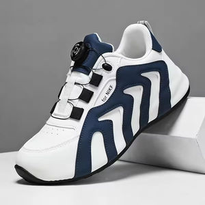 Zapatillas de running de cuero con puntera cerrada, estilo europeo, de talla grande, transpirables, impermeables, antiodor, color negro, para hombre, venta al por mayor. - Product Image 3