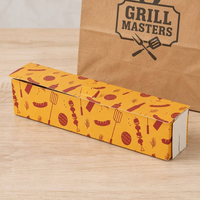 Caja Plegable Resistente para Hot Dogs, Venta al por Mayor, Logotipo Personalizado Impreso, Porta Alimentos Desechables Resistentes a la Grasa, Proveedor de China