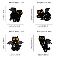 YINI Kleiner Teufel Schwarze Katze Emaille-Anstecknadel aus Harz – Robuste Fantasy-Anstecknadel aus Zinklegierung, Einzigartiges Accessoire für Katzenliebhaber