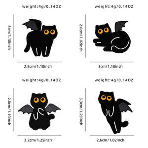 YINI piccolo diavolo gatto nero Pin in resina di gatto nero smalto-durevole in lega di zinco distintivo fantasia accessorio unico per gli amanti dei gatti - Product Image 4