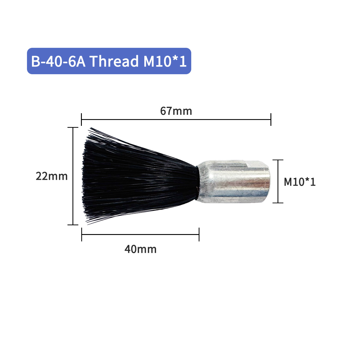 B-40-6A (longueur de fourrure 40, filetage M10*1)