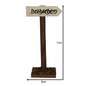 ZICOM Germany Bethlehem Nativity Scene Accessories 4.8 X 4 X 11 cm <b>Wood</b> <b>Signpost</b> Christmas Decorations Model 99999-44103102401 - Product Image 2