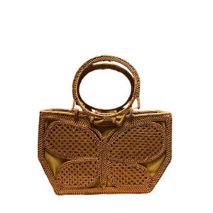 Vente en gros de sacs à main en rotin Lombok tissé papillon, poignée circulaire, sac Ata avec design artisanal indonésien, artisanat en osier - Product Image 2