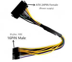 Voor Fujitsu Moederbord 16pin Power Kabel 24Pin Mainboard 16Pin Adapter Kabel 18AWG 30Cm Hot Koop Product