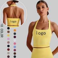 Soutien-gorge de sport dos nu à col halter effet seconde peau, rembourré Power Flex pour femme