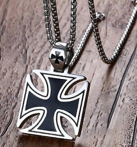 Buen diseño 316 L de acero inoxidable clásico Caballeros Templarios Cruz colgante collar Simple Cruz collar Venta caliente collar - Product Image 5