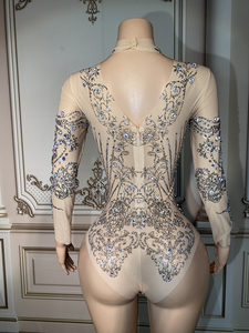 Novance Y2895 2023 livraison directe brillant strass combinaison body pour femmes <span class=keywords><strong>barman</strong></span> <span class=keywords><strong>tenue</strong></span> Sexy Performance porter - Product Image 3