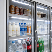 Vitrine réfrigérée à portes vitrées, conception multi-portes, capacité optionnelle, refroidisseur commercial pour l'affichage alimentaire en épicerie