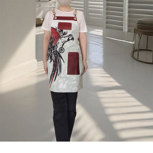 Tablier <span class=keywords><strong>de</strong></span> nettoyage vintage en coton sans manches avec impression numérique, capuche épaisse et tour <span class=keywords><strong>de</strong></span> taille Niuweili A3006 - Product Image 3