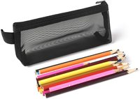 Offre Spéciale Gelory Sac à crayons élargi personnalisé pas cher Trousse à crayons en plastique PVC transparent en maille pour l'école