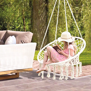 Cuerda de algodón Silla colgante Cesta colgante tejida Cesta colgante flotante <span class=keywords><strong>Sue</strong></span> Swing Cesta colgante - Product Image 5