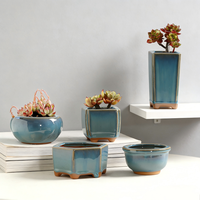 Pot de fleurs en céramique simple pour la maison, idéal pour les plantes succulentes, pot décoratif pour bonsaï