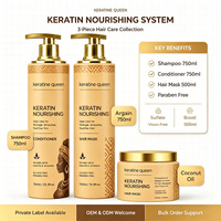 Kit de Soins Capillaires à la Kératine Bio OEM/ODM – Shampoing Hydratant Sans Sulfate, Après-Shampoing, Masque et Huile pour Salons et Marques Privées