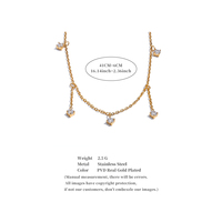 Collier chaîne en acier inoxydable minimaliste élégant JINYOU 4254 avec zircon plaqué or 18 carats PVD de haute qualité pour femmes