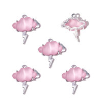 Pendentif créatif en alliage de zinc électroplaqué incrusté de nuages et d'éclairs, breloque décorative DIY pour boucles d'oreilles, colliers, bracelets et porte-clés W898