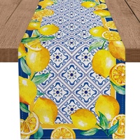 Nappe de table en lin vintage motif citron jaune pour l'été, idéale pour pique-nique et repas, 13x72 pouces, vente en gros