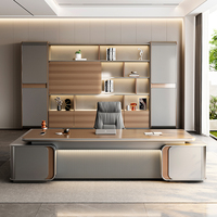 Nouvelle conception de mobilier de bureau, ensemble complet en bois MDF, bureau en forme de L, bureau de direction, table de patron