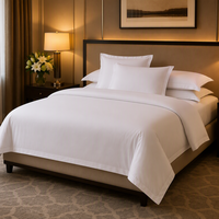 Ensemble de literie d'hôtel personnalisé, ensemble de literie en coton, ensemble de linge de lit 100% coton blanc, housse de couette, drap, taie d'oreiller, fabricant OEM