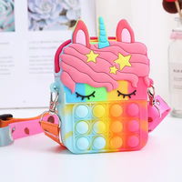 Nouveau Style licorne porte-monnaie décompression mignon multicolore jouet enfants sac à bandoulière réglable coloré bandoulière