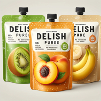 Pochette personnalisée pour boissons et sauces avec bec verseur 50ml 100ml 200ml 500ml 1000ml – Sachet mat personnalisé pour jus avec bec verseur