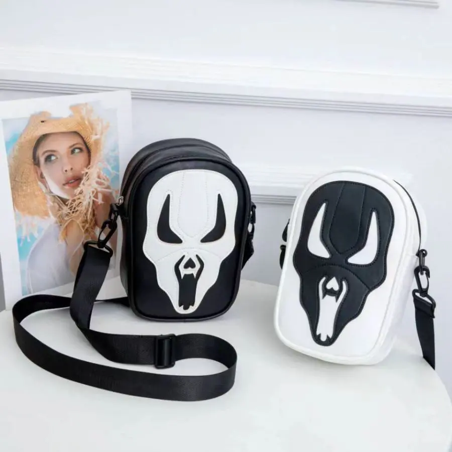 Halloween Ghost Face Design Hit Horror Lustige Gesicht Geldbörse Clutch Saco Hip-Hop Soul Handy Damen Handtasche Umhängetasche