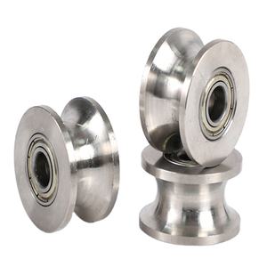 Fornitura del produttore multi modelli 201 304 acciaio inossidabile <span class=keywords><strong>38mm</strong></span> 48mm 63mm 68mm 74mm V puleggia a fune con cuscinetto a gola - Product Image 1