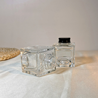 Vente en gros de 50ml Encrier en verre carré transparent vide Stylo plume Bouteille d'encre en verre avec bouchon