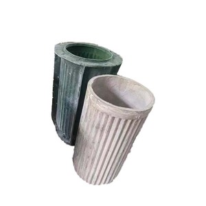 Grand pot de fleur moderne et écologique en argile et fibre de verre avec moulure de pot de fleur géante en fibre de verre au design Aura - Product Image 1