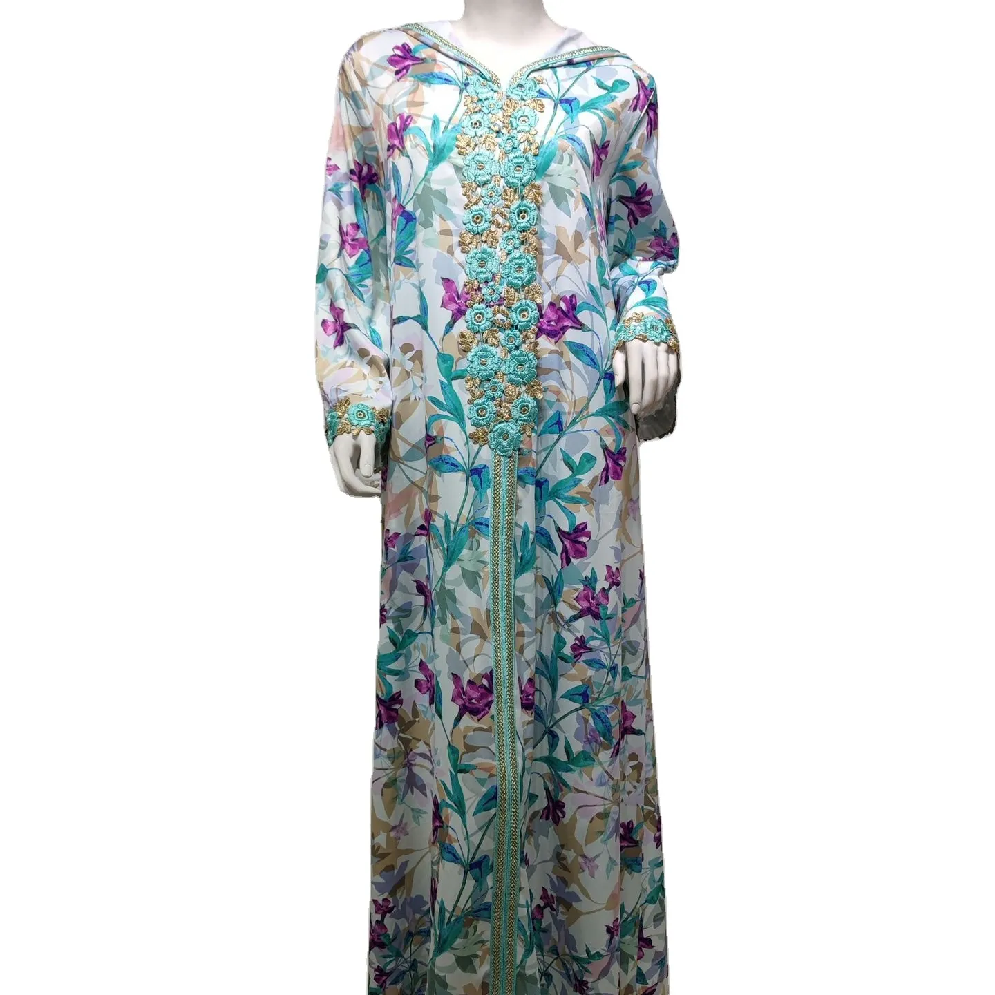 Vestidos de caftán con estampado Floral para mujer, ropa africana, étnica, islámica, Abaya, talla grande de Dubái, novedad de 2021