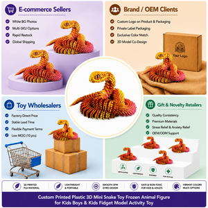 Figura de Animal Congelado Impresa en 3D, Mini Serpiente de Plástico Personalizada, Juguete para Niños y Niñas, Modelo de Actividad Sensorial Oddcraft, Escala 1/12 - Product Image 4