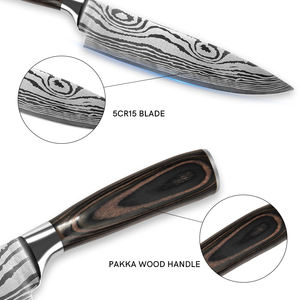 5pcsキッチンシェフナイフセット8インチ日本5CR15高炭素ステンレス鋼レーザーパターンスライス三徳ツール - Product Image 4