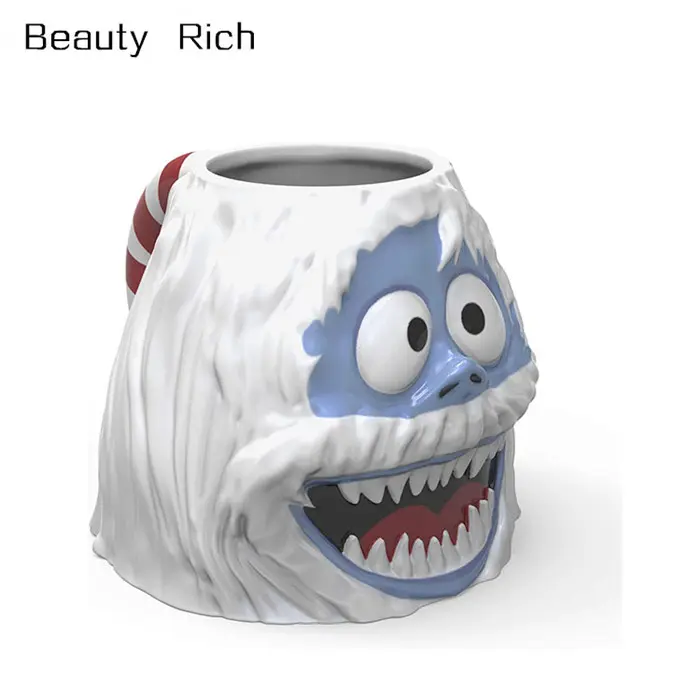 Rudolph o filme de rena com nariz vermelho, bumbles de personagem 3d único, caneca de café cerâmica esculpida, lembrança colecionável e maravilhosa