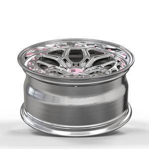 Rueda de Aleación de Aluminio Forjado de 16-24 Pulgadas 17*7.5, Disco Central Electrochapado en Blanco, Llantas Pulimentadas y Cepilladas, Rueda de Carreras - Product Image 3