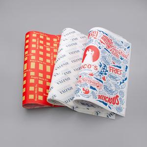 Custom Printing logo Non-stick Food Grade Heat Resistant Greaseproof <b>Paper</b> Sandwich Wax <b>Red</b> <b>Wrapping</b> <b>Paper</b> Sheets - Product Image 2