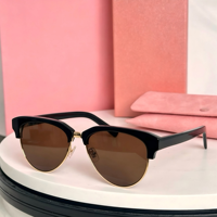 Lunettes de soleil unisexes uniques à monture intégrale, style sourcil carré, dégradé doré, verres PC, protection UV400, polyvalentes, style coréen