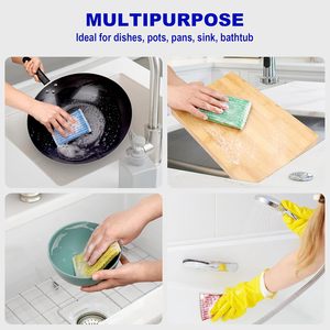 Three Color Non <b>Scratch</b> Sponge Scouring <b>Pads</b> Kitchen Scourer Cleaning Scrubber Washing Towels Wiping Rags Sponge Scouring <b>Pad</b> - Product Image 5