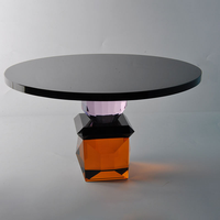 Table d'appoint moderne en cristal de style arabe, table d'appoint en verre coloré, table d'angle de luxe pour salon, mobilier de maison