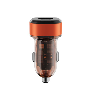 Cyberpunk Mechanical Style Car Charger 52.5W PD Fast Charging 12-24V Cigarette Lighter Adapter Mini With Two <b>Switches</b> - Product Image 1