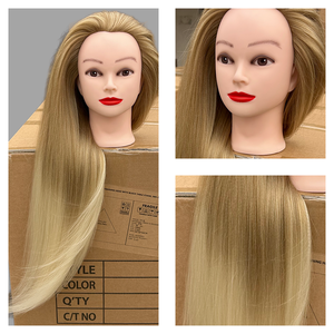 Cabeza de Maniquí Profesional de Cabello Sintético Resistente al Calor para Prácticas de Peinado, Maquillaje y Estilismo - Product Image 1