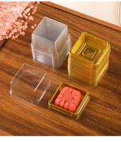 Boîte à pâtisserie en plastique PET pour gâteaux de lune, avec couvercle en dôme, mini boîte rectangulaire, boîte à sushi, boîte à sucre, boîte à nourriture pour bébé, boîte à gâteaux