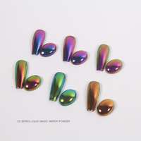 Nail Chrome Liquid Poudre pour ongles Chrome Metallic Mirror Mirror Aurora Powder Chrome Liquid