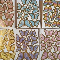 Décoration de gâteau papillon en papier doré imprimé couleur, pour anniversaire, remise de diplôme, carte de gâteau, outils de décoration de gâteau à insérer