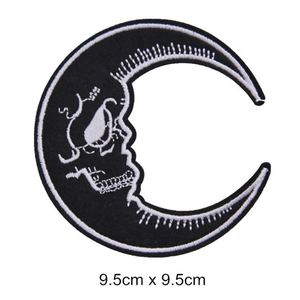 Punk Style Iron on Black Series Embroidery Rock Band Skull Moon Patch for Clothing Bag Jeans Decoration - Product Image 5