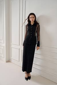 Camisas de alta moda para mujer, elegante CAMISA DE ENCAJE LUCIA, camisa con logotipo personalizado para mujer, cuello decorado con cristal, ropa de mujer - Product Image 4