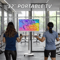 32 İnç Taşınabilir TV Tablet Dokunmatik Ekran Mobil Ultra Yüksek Çözünürlüklü Akıllı TV, İç ve Dış Mekan Kullanımı için, Grafik Metin Animasyonu