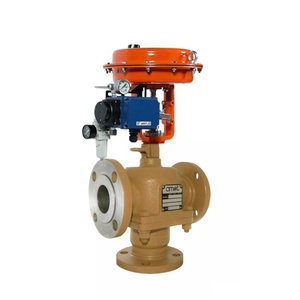 Vannes de contrôle à 3 voies en bronze AMOT pour mélange/diversion avec régulateur de température et actionneurs pneumatiques - Product Image 5