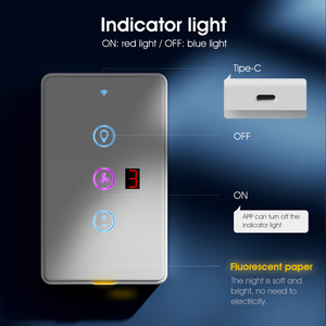 Smatrul Thông Minh Cảm Ứng Fan Ánh Sáng Chuyển Đổi Màn Hình Hiển Thị Chúng Tôi Loại C LED Đèn Nền Thời Gian Alexa Google Nhà Điều Khiển Bằng Giọng Nói 220V Max - Product Image 6