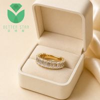 Bague de mariage et d'anniversaire pour femme en or jaune 18 carats avec diamant de laboratoire taille émeraude certifié IGI, personnalisable – Collection Better Star
