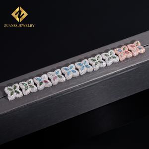 Vente flash Boucles d'oreilles en moissanite colorées Bijoux fins Argent sterling 925 Moissanite VVS Boucles d'oreilles à clous Hip Hop Bijoux RTS - Product Image 6